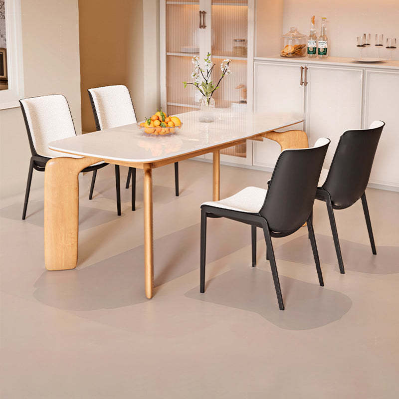 Contemporary Lambswool Steel Dining Chair