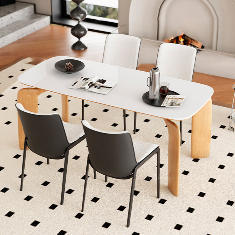 Contemporary Lambswool Steel Dining Chair