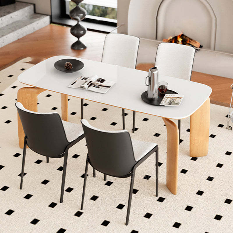 Contemporary Lambswool Steel Dining Chair