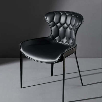 Curved Microfiber Leather Wing Back Dining Chair