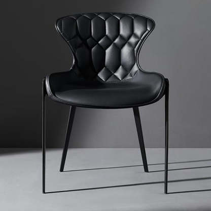 Curved Microfiber Leather Wing Back Dining Chair