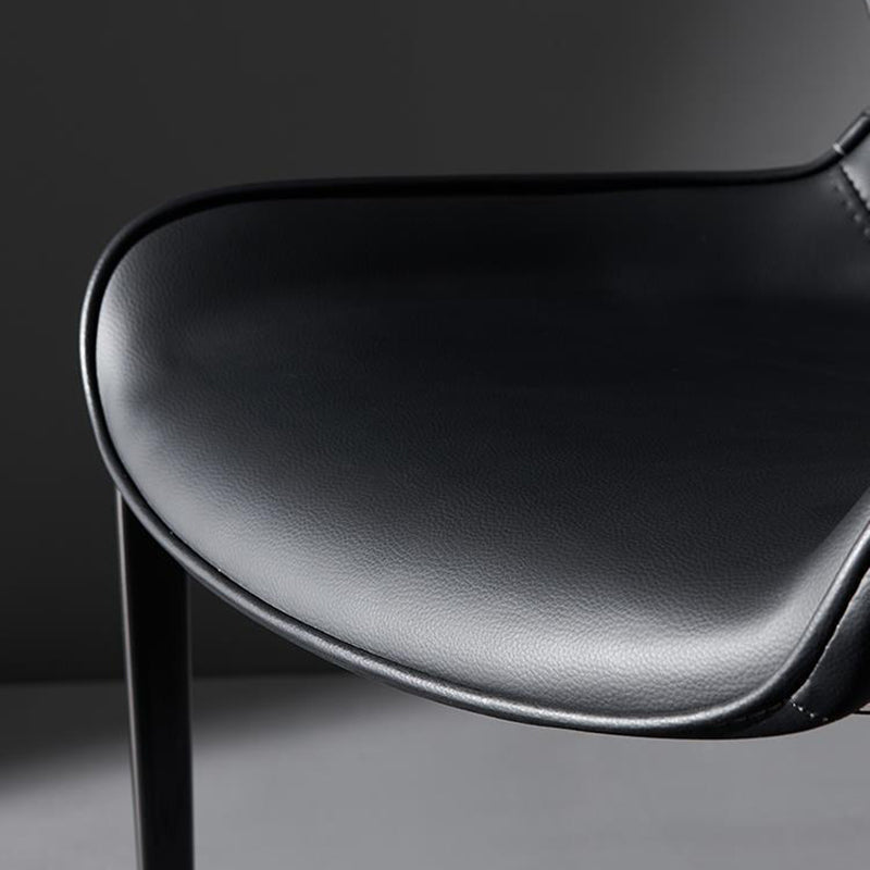 Curved Microfiber Leather Wing Back Dining Chair