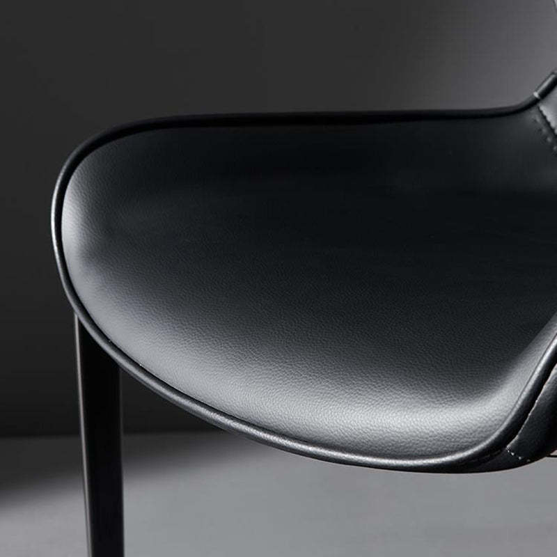 Curved Microfiber Leather Wing Back Dining Chair