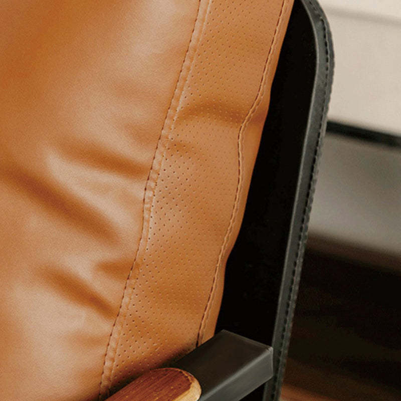 Scandinavian Microfiber Leather Accent Chair — Orange