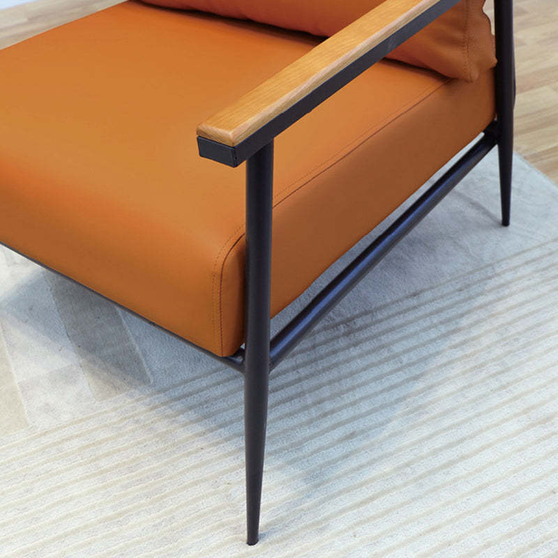 Scandinavian Microfiber Leather Accent Chair — Green