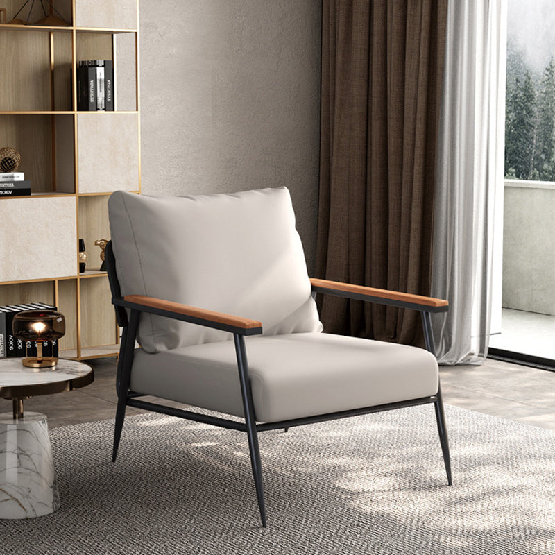 Scandinavian Microfiber Leather Accent Chair — Black