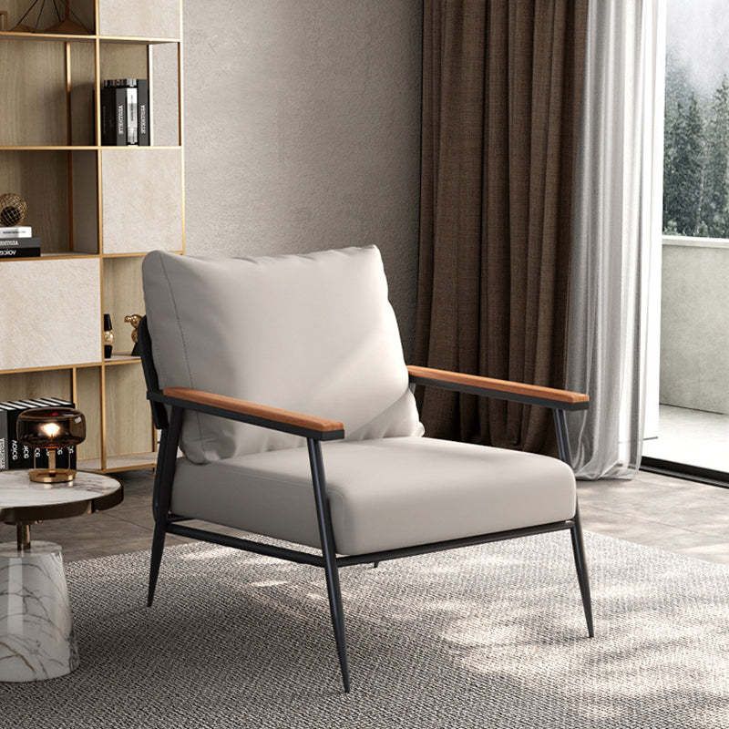 Scandinavian Microfiber Leather Accent Chair — Black