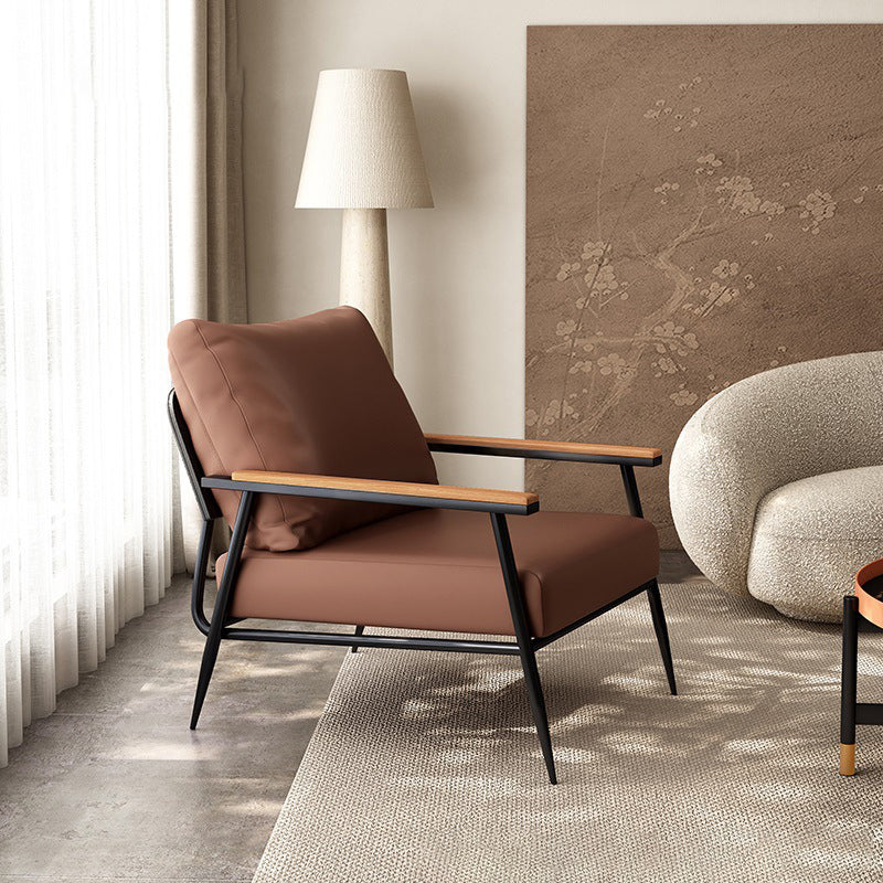 Scandinavian Microfiber Leather Accent Chair