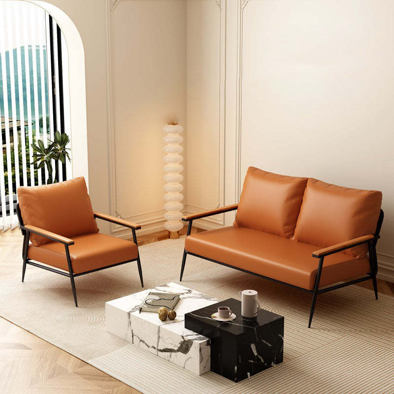 Scandinavian Microfiber Leather Accent Chair