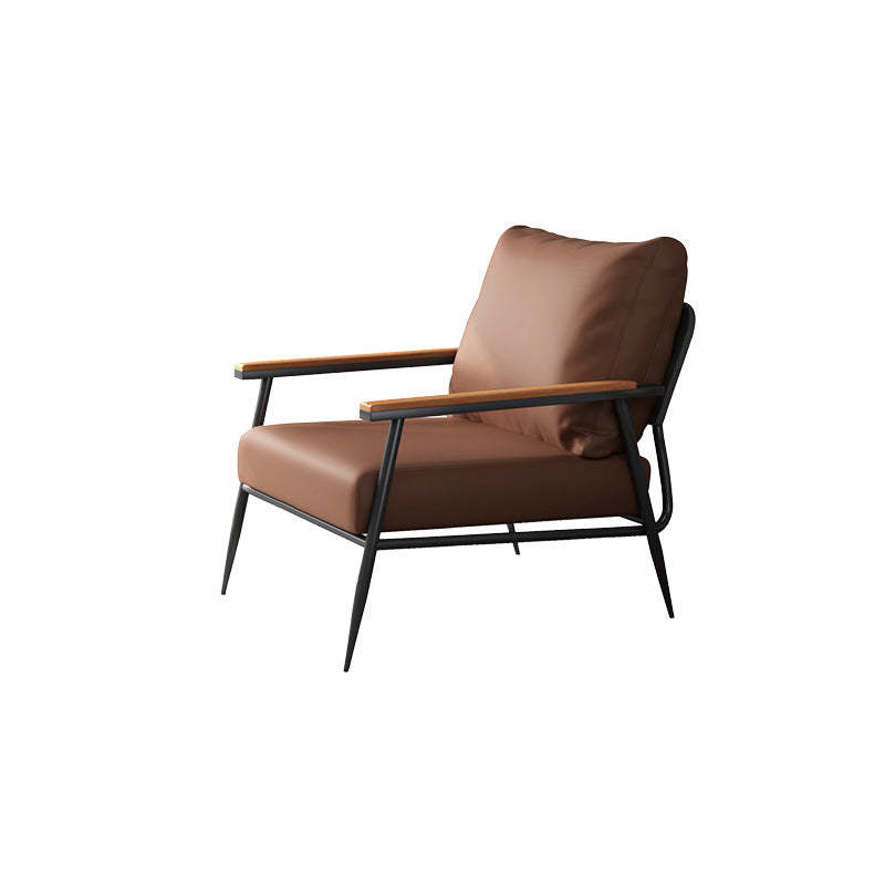 Nordic microfiber leather accent chairs — Coffee