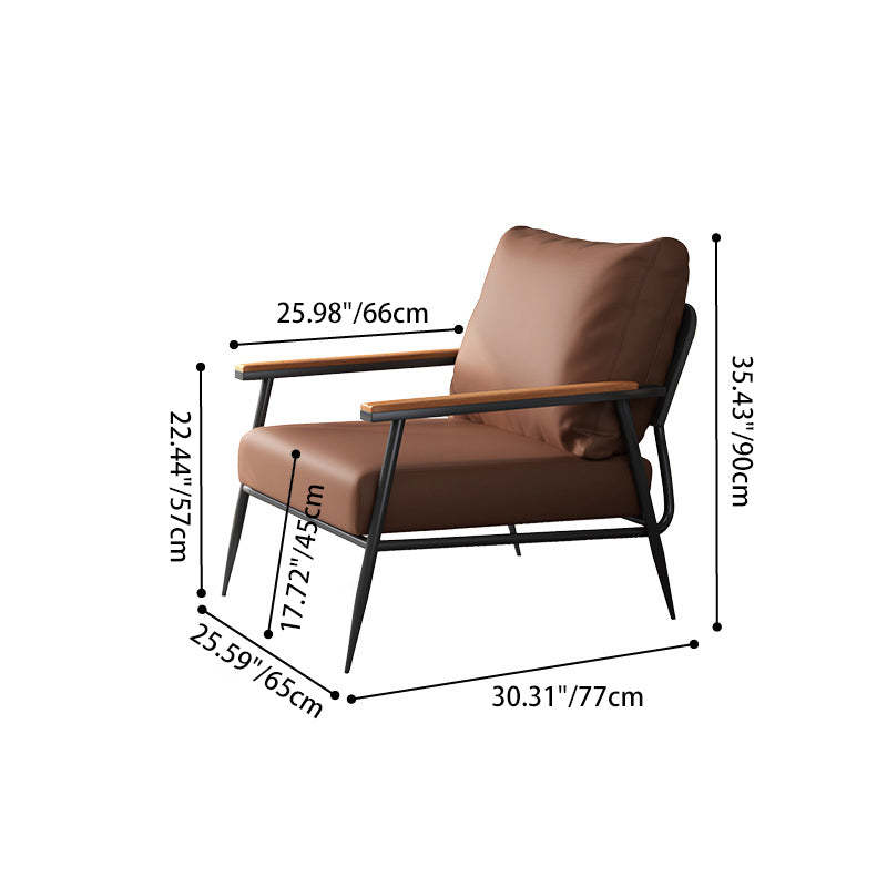 Scandinavian Microfiber Leather Accent Chair — Dark Gray