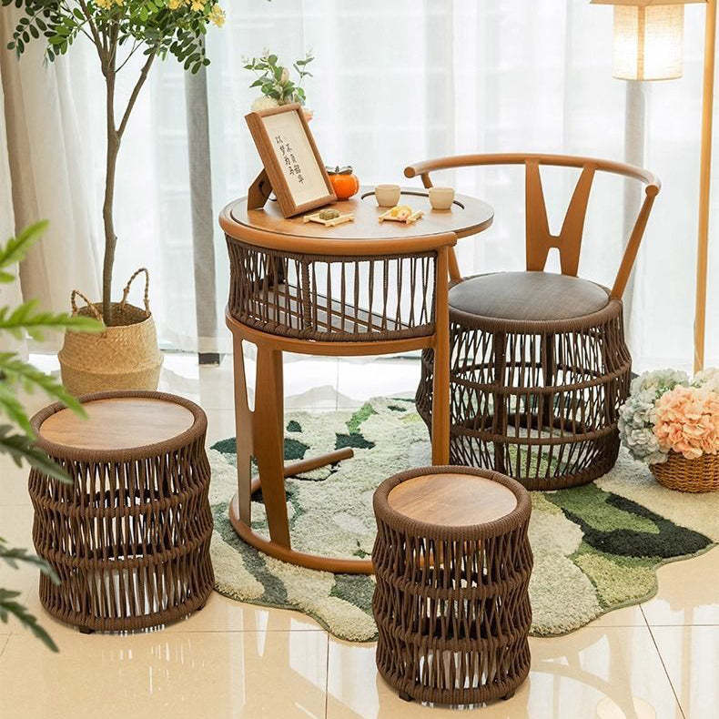 Vintage Braided Rope Arc Back Chair