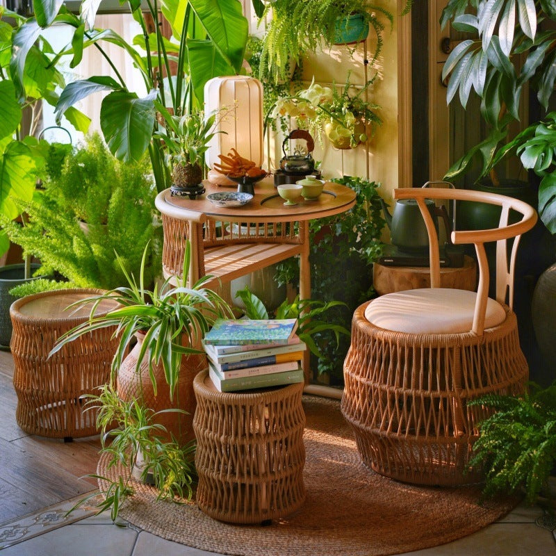 Vintage Braided Rope Arc Back Chair