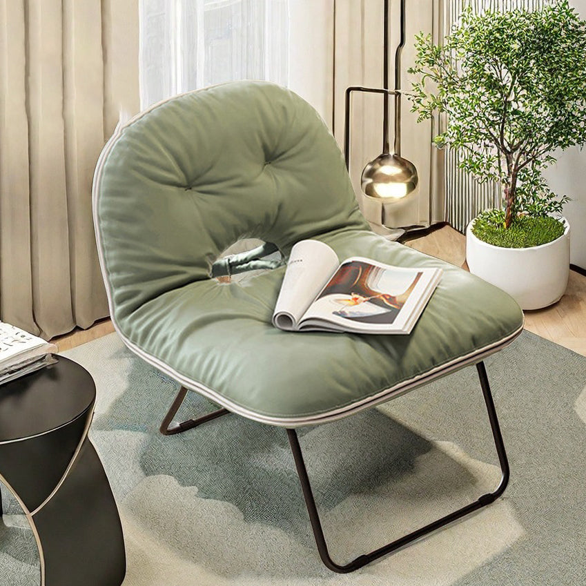 Nordic Curved Leather Folding Accent Chair
