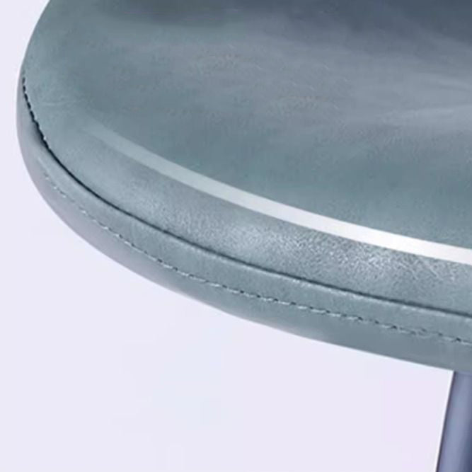 Scandinavian Curved Leather High Bar Stool — Khaki