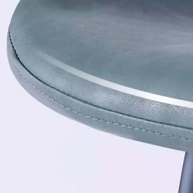 Scandinavian Curved Leather High Bar Stool — Khaki