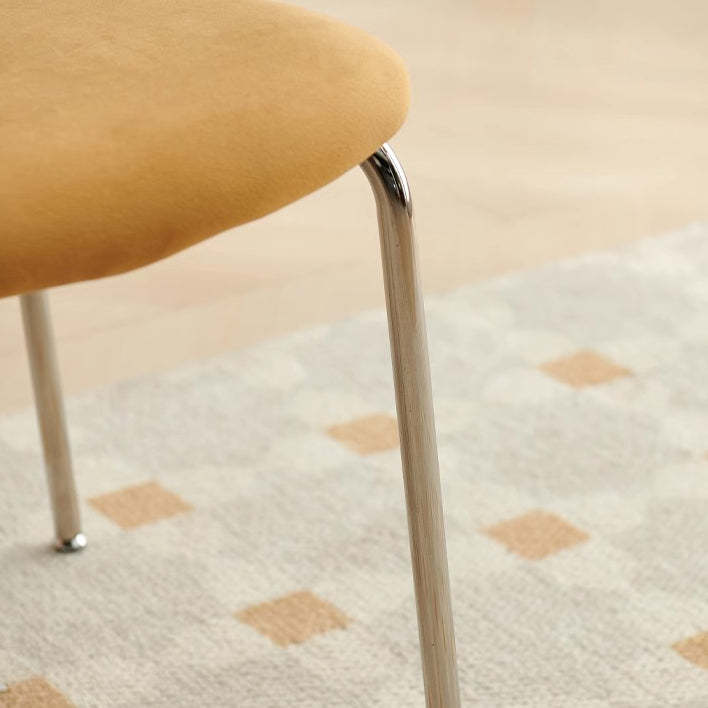 Nordic Fabric Steel Arc Wood Dining Chair