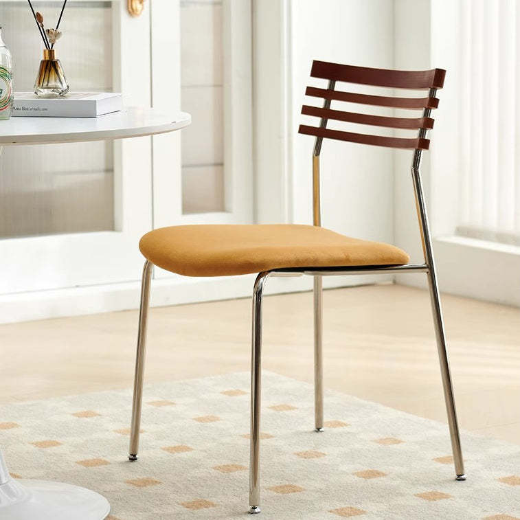 Nordic Fabric Steel Arc Wood Dining Chair