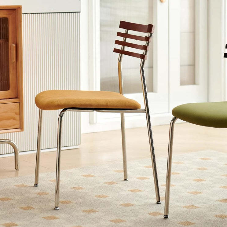 Nordic Fabric Steel Arc Wood Dining Chair