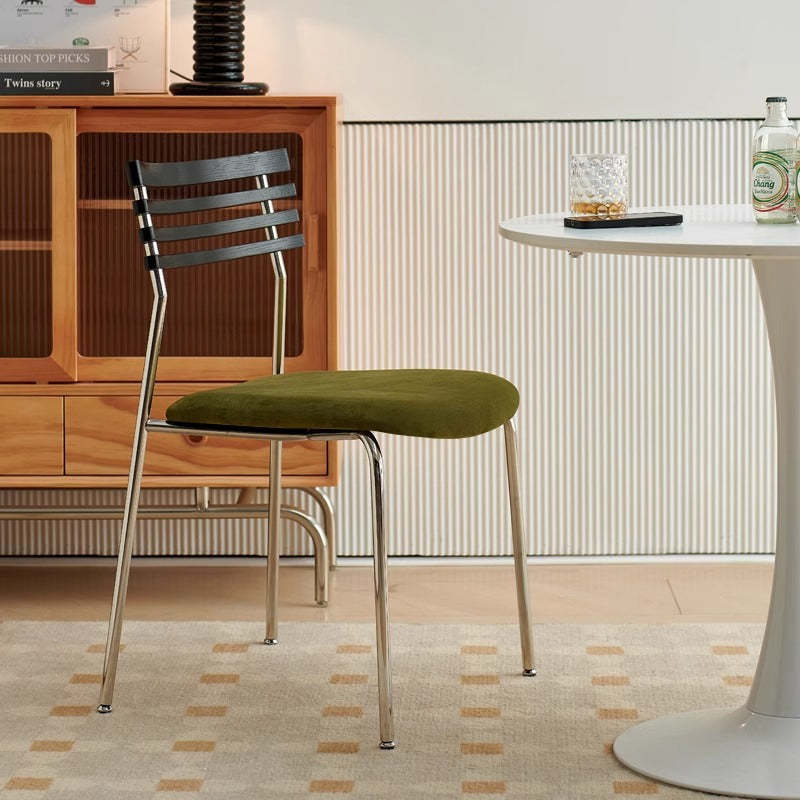 Nordic Fabric Steel Arc Wood Dining Chair