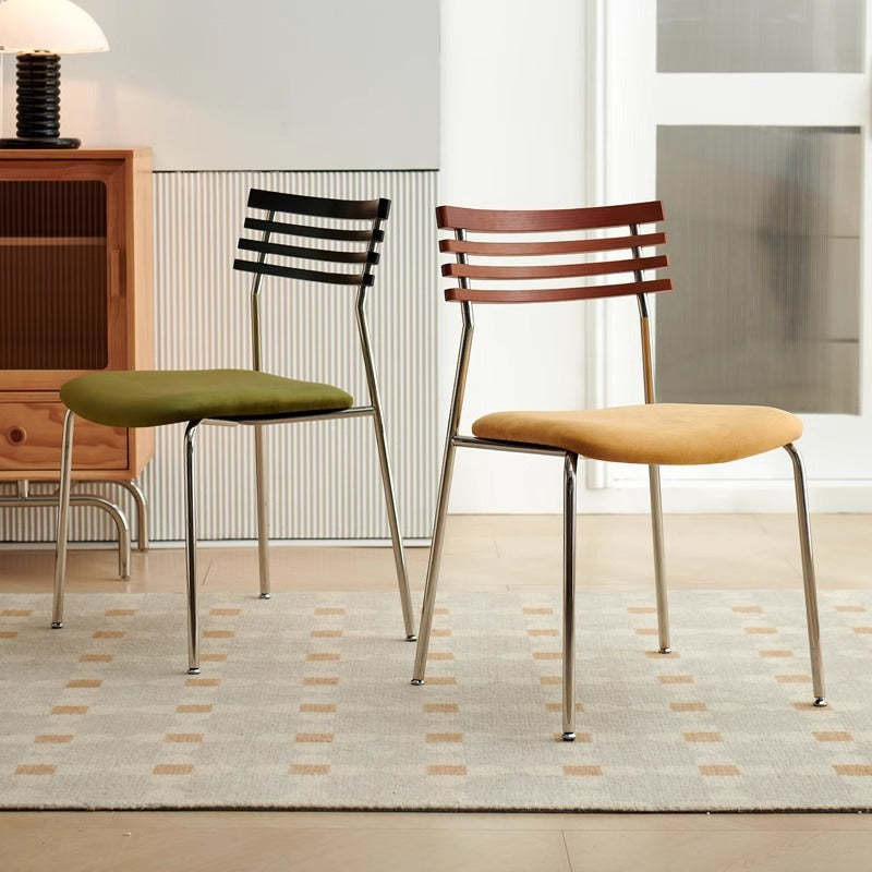 Nordic Fabric Steel Arc Wood Dining Chair