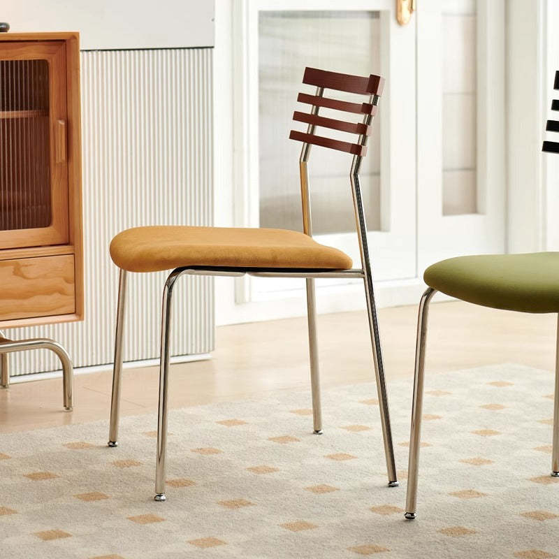 Nordic Fabric Steel Arc Wood Dining Chair