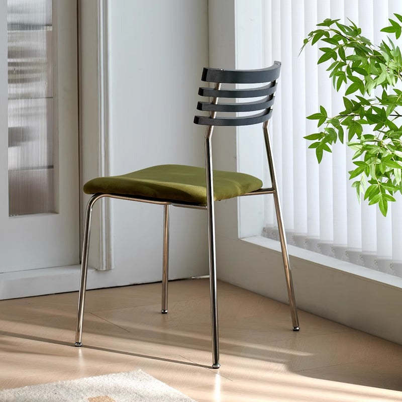 Nordic Fabric Steel Arc Wood Dining Chair