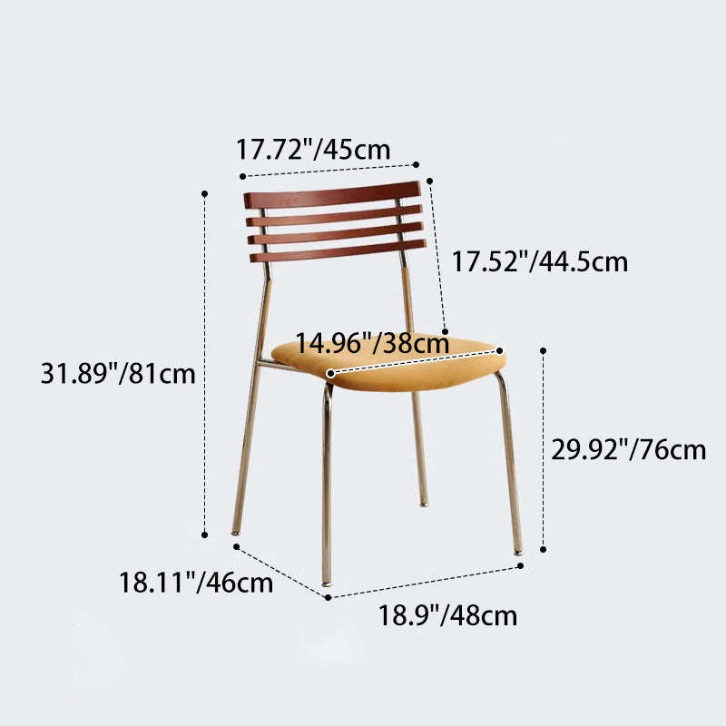 Nordic Fabric Steel Arc Wood Dining Chair