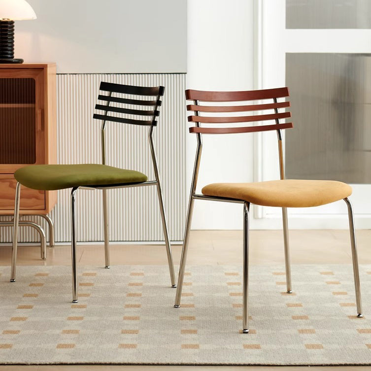 Nordic Fabric Steel Arc Wood Dining Chair