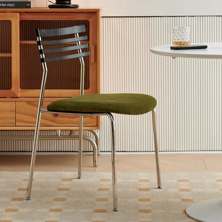 Nordic Fabric Steel Arc Wood Dining Chair