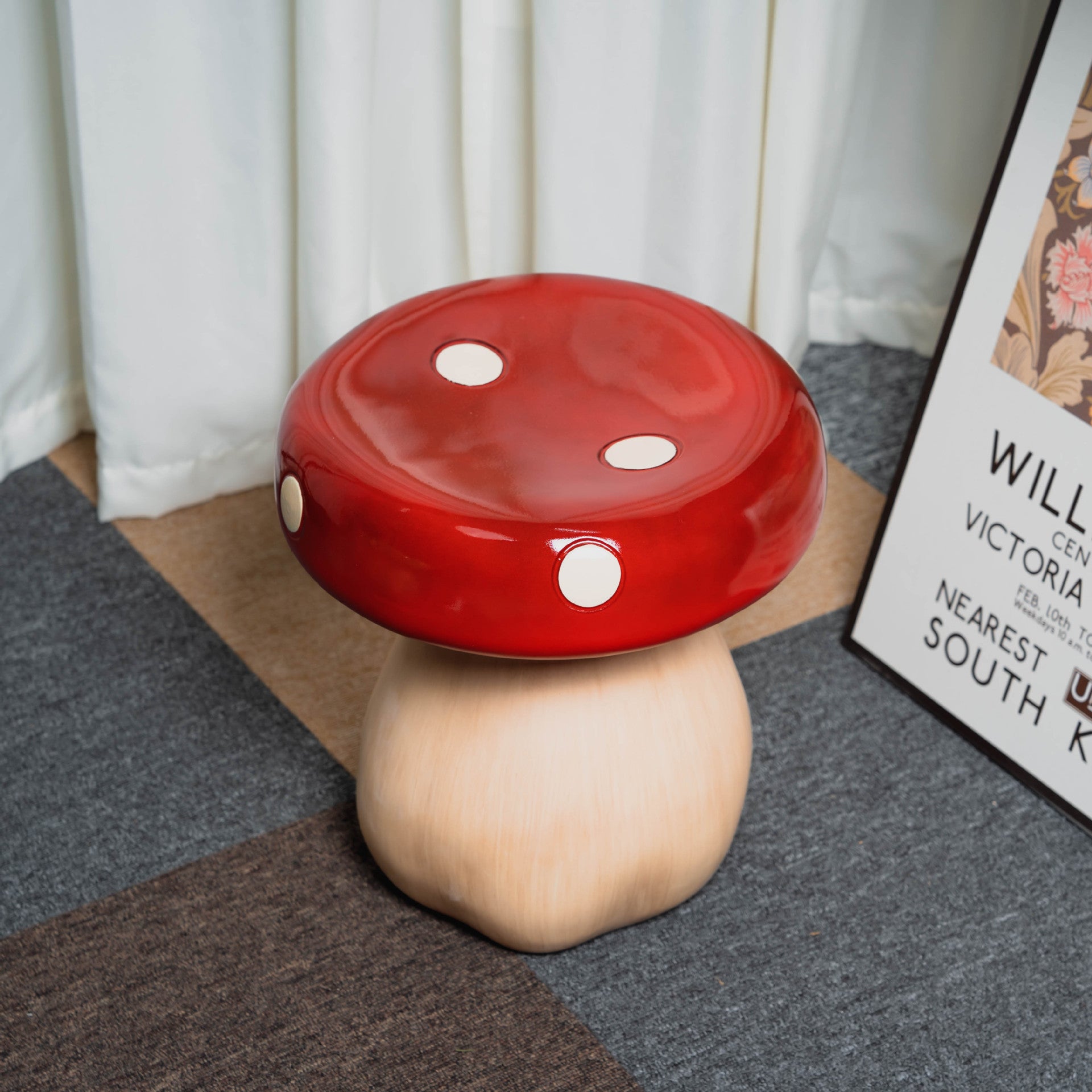 Mushroom Resin Low Stool — Yellow