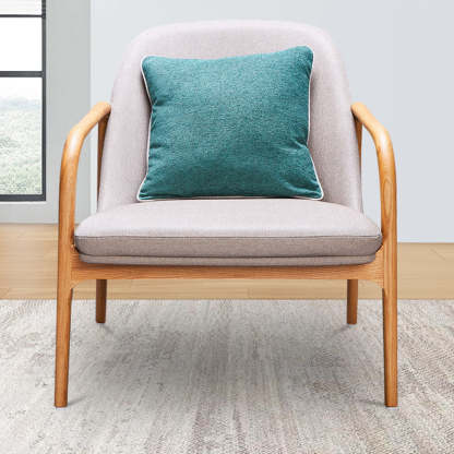 Nordic Curved Leather Wood Dining Chair