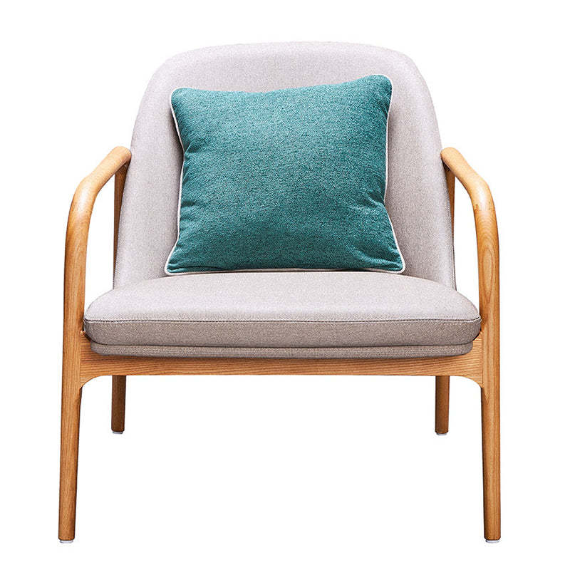 Nordic Curved Leather Wood Dining Chair