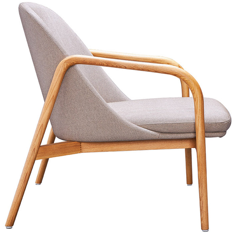 Nordic Curved Leather Wood Dining Chair