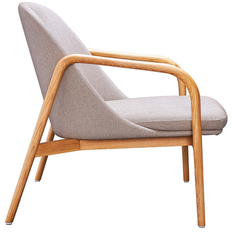 Nordic Curved Leather Wood Dining Chair