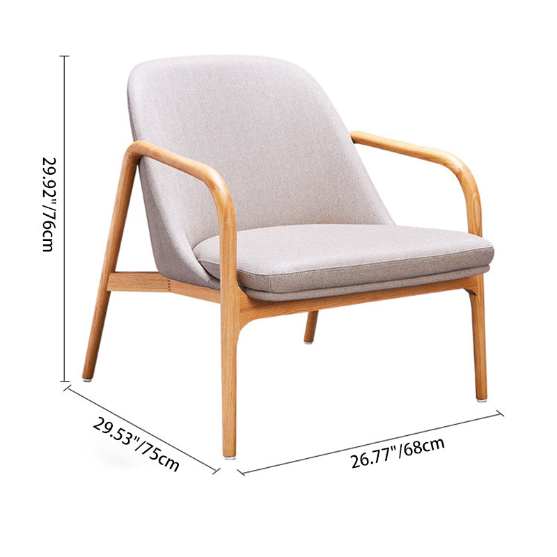Nordic Curved Leather Wood Dining Chair