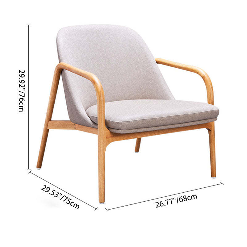 Nordic Curved Leather Wood Dining Chair