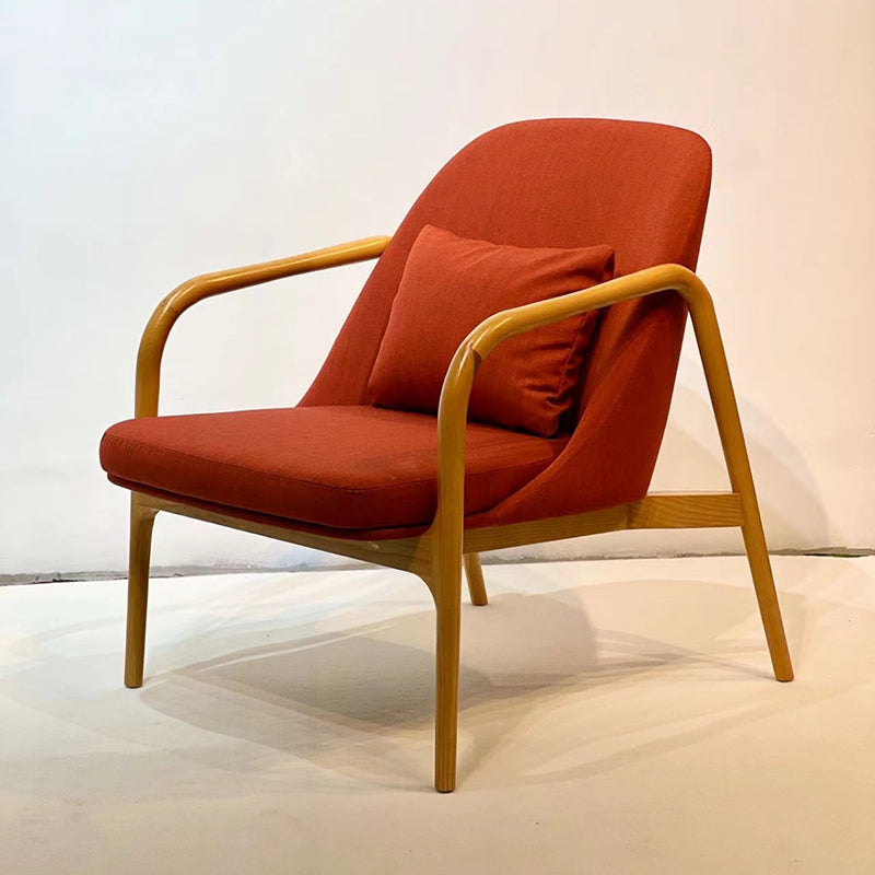 Nordic Curved Leather Wood Dining Chair — White