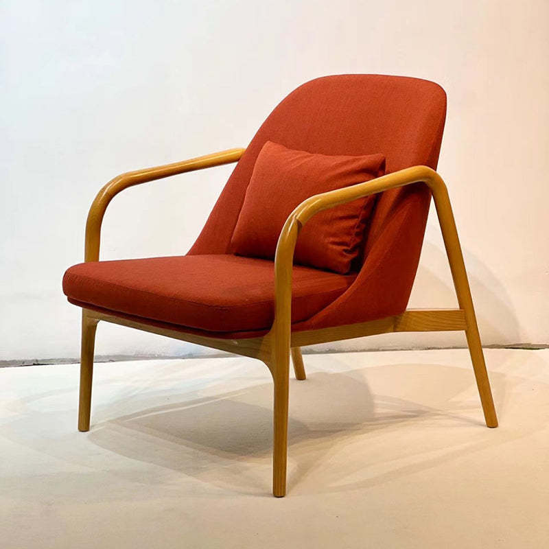 Nordic Curved Leather Wood Dining Chair — White