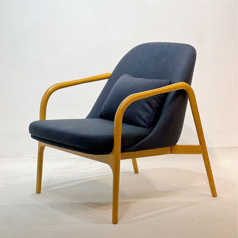 Nordic Curved Leather Wood Dining Chair — Red