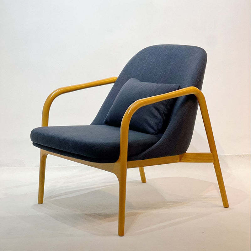 Nordic Curved Leather Wood Dining Chair — Red