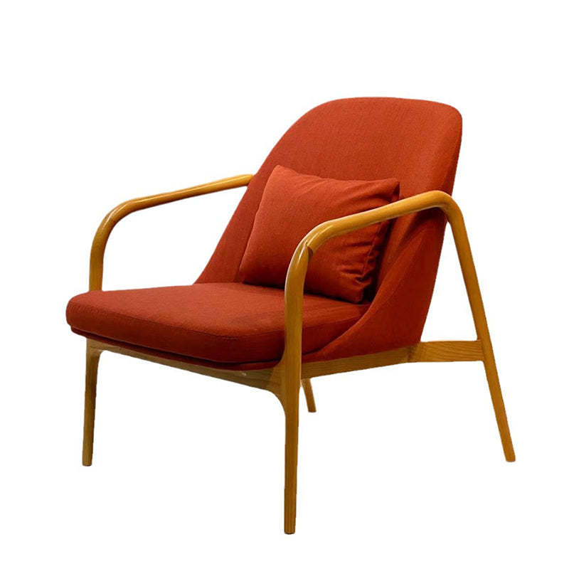 Nordic Curved Leather Wood Dining Chair