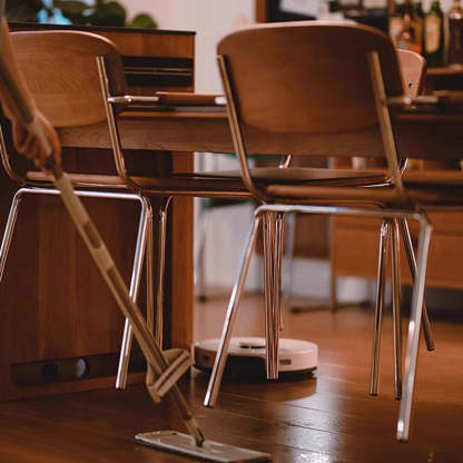 Vintage Wood Steel Dining Chair with Armrest