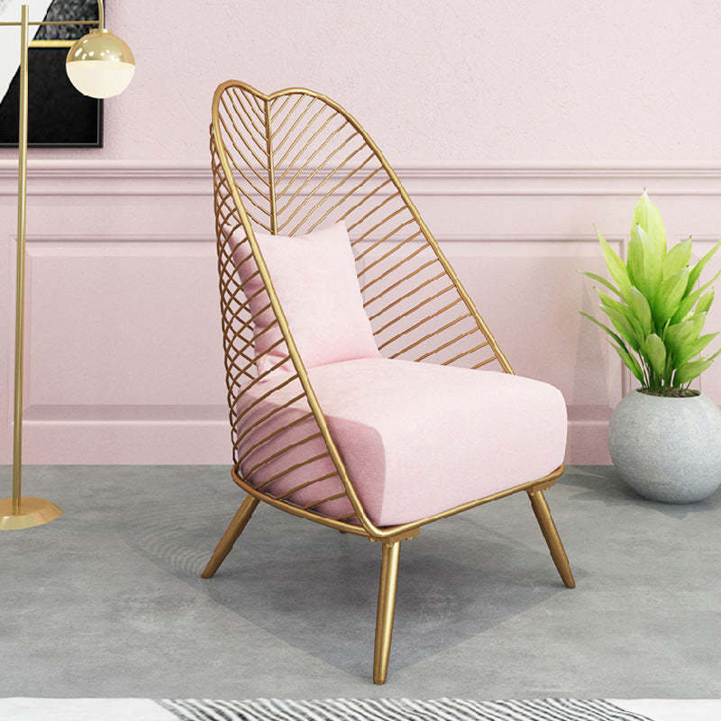 Nordic Velvet Banana Leaf Accent Chair — Dark Green