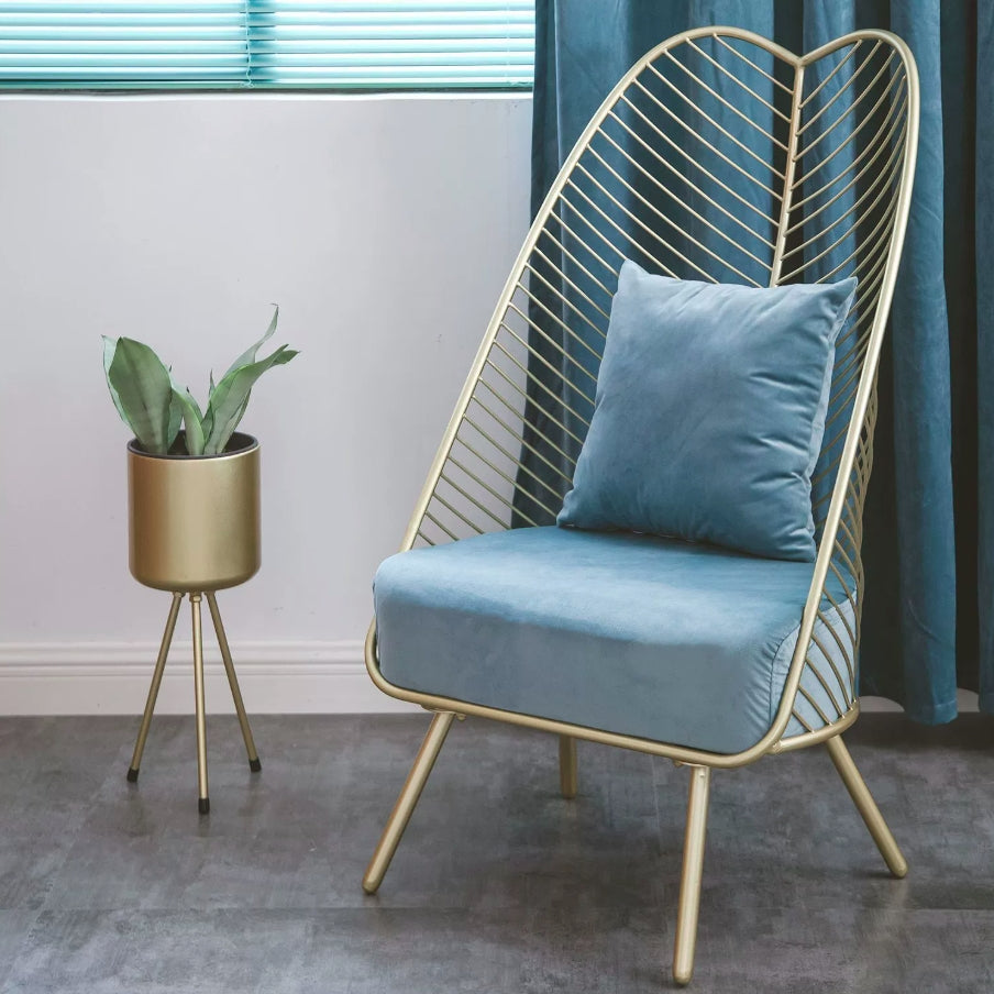 Nordic Velvet Banana Leaf Accent Chair
