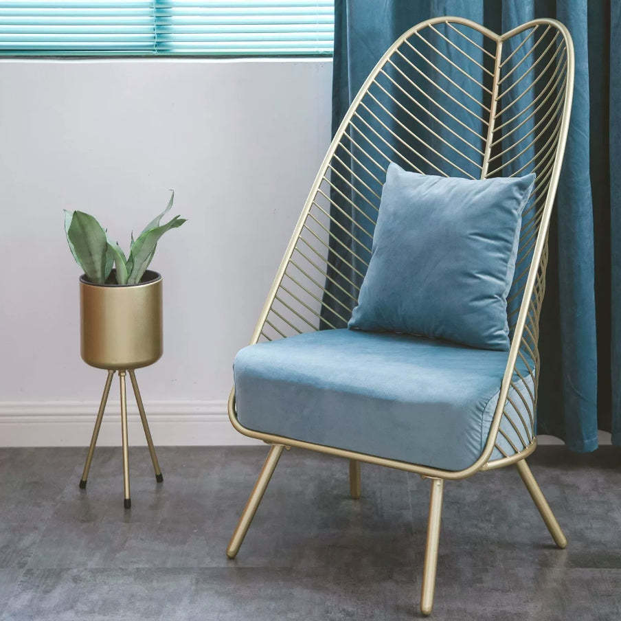 Nordic Velvet Banana Leaf Accent Chair