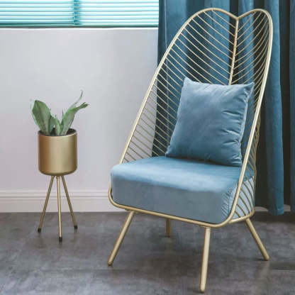 Nordic Velvet Banana Leaf Accent Chair