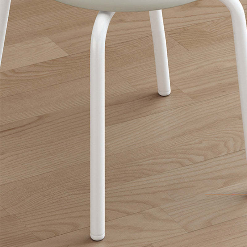 Scandinavian Leather Metal Dining Chair with Armrest