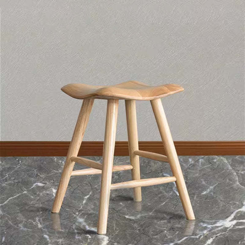 Japanese Corrugated Wood Bar Stool — Original Wood Color