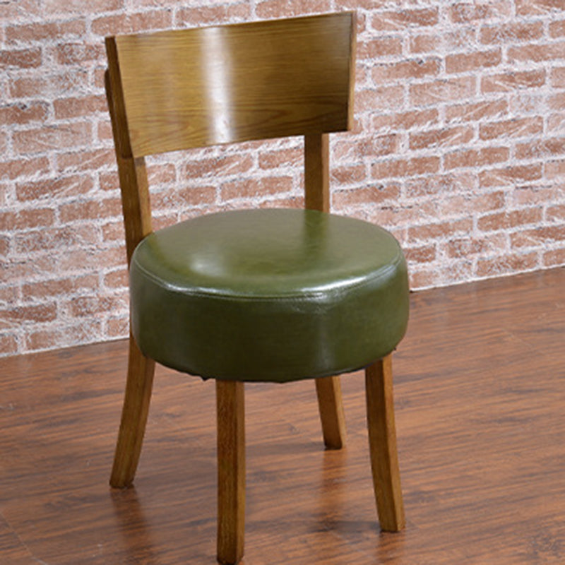 Nordic round dining chairs & benches in leather wood